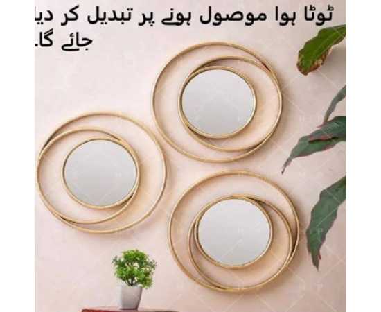 Round Shape Wall Mirror Pack Of  3 PieceRound Shape Wall Mirror Pack Of  3 Piece