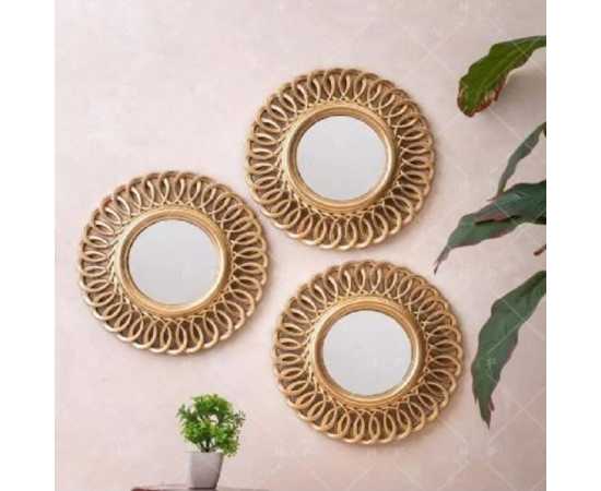 Round Shape Wall Mirror Pack Of  3 Piece