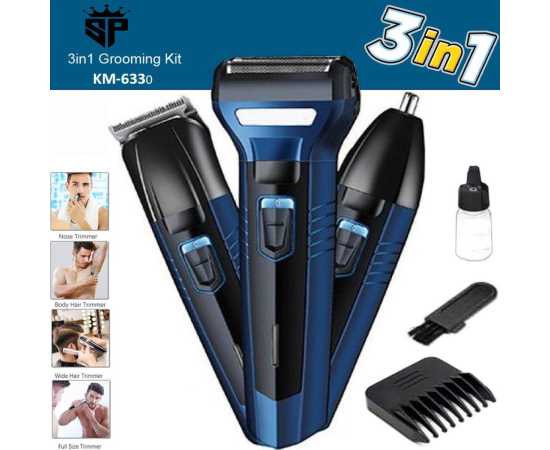 Sp Dealz 3 In 1 Rechargeble Km-6330 Trimming And Grooming Set