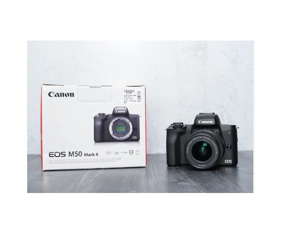 Canon Camera EOS M50 II Kit w/ 15-45mm Lens & Box