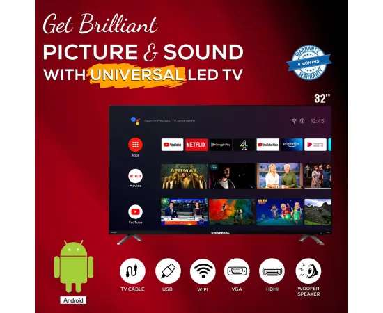 Universal 32 Inch Smart LED TV - Bazeel Less