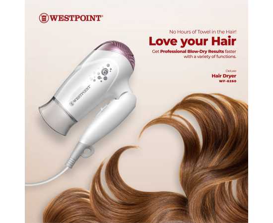 Westpoint Hair Dryer Wf-6260 2 Years Brand Warranty