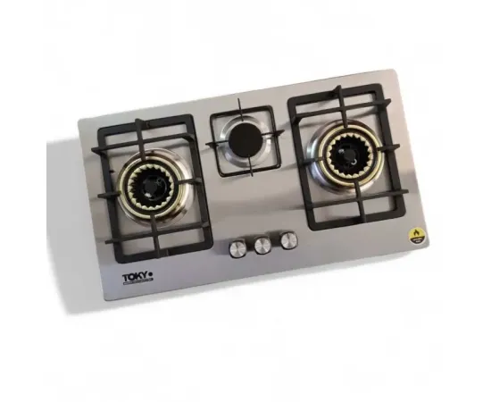 Tokyo Hob Stove 3 Burner Silver Stainless Steel