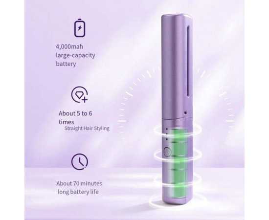 Travel Comb Cordless Rechargeable Hair Straightener