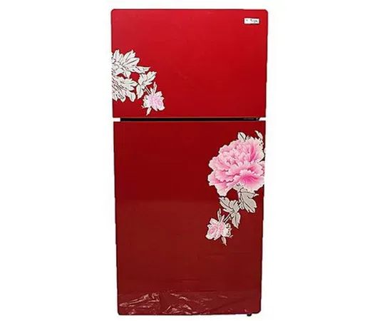 Gaba National Gnr-168 (Red) Glass Double Door Refrigerator With Official Warranty