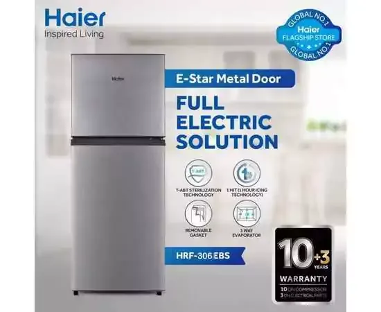 Haier HRF-306 EBS/EBD E-Star Refrigerator 11 Cubic Feet