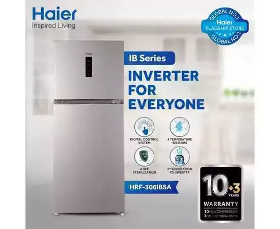 Haier HRF-306IBSA Metal Door 11 Cubic Feet Inverter Refrigerator