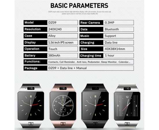 Dz30 Sim Bluetooth Touch Screen Smart Watch