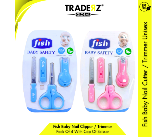 Pack Of 4 - Fish Baby Nail Care Set Manual Nail Clipper