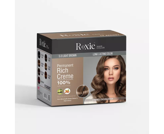 Roxie Hair Color Sachet Box 12 pcs 5.0 Light Brown
