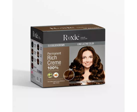 Roxie Hair Color Sachet Box 12 pcs 5.6 Golden Brown