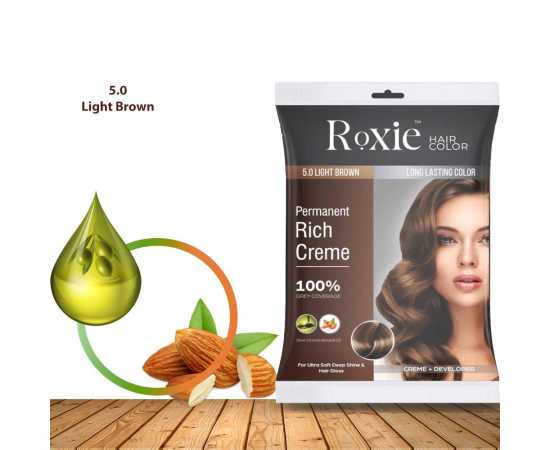 Roxie Hair Color Sachet Box 12 pcs 5.0 Light Brown