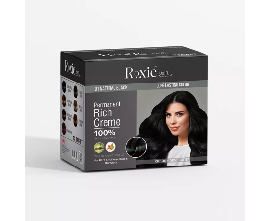 Roxie Hair Color Sachet Box 12 pcs Natural Black 01