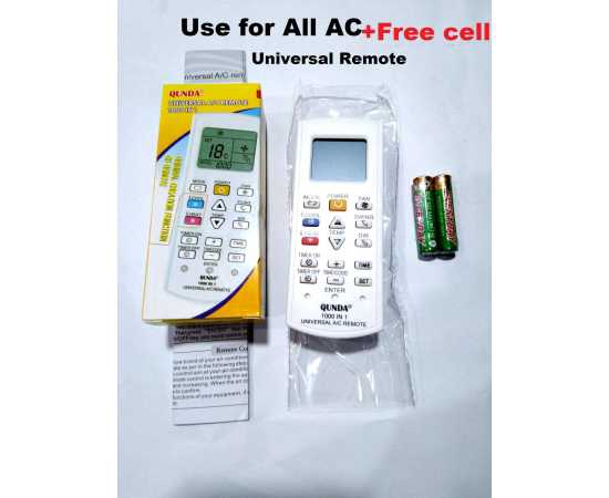 Universal Remote Ac Split & Inverted With Lcd 1000 In 1 - White