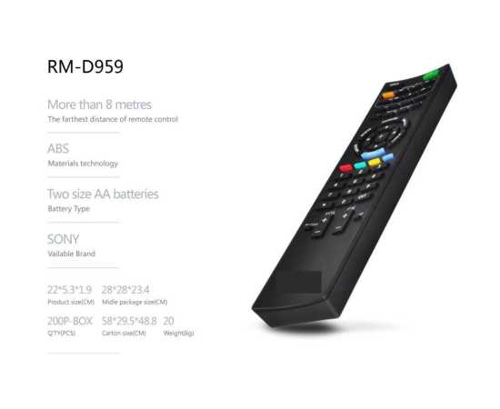Sony Led Remote Control Universal Remote For Sony Tv Rm-D959