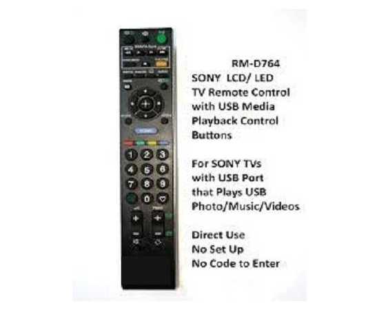 Sony Bravia Universal Remote Lcd/Led Tv Rm-D764 Work