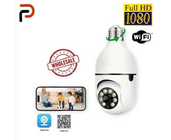 Wifi Smart Bulb Camera V380 Full Hd Cctv Security - 1080P