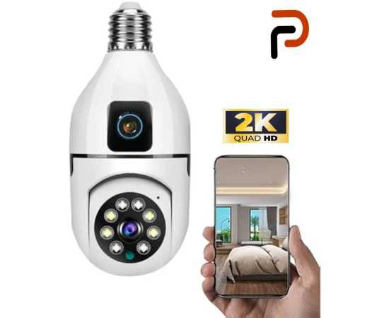 Wi-Fi Camera V380 Pro Dual Lens E27 Bulb Camera 1080p