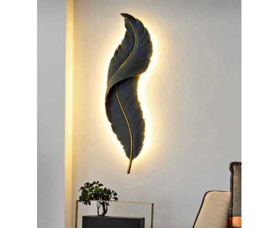 Fiber Material Luxury Italian Style Leaf Led Wall Mounted Lamp - 1-Piece