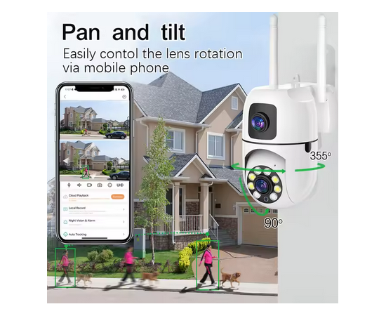 IP Wireless Bulb Shape wall Dual Lens Camera 1080p