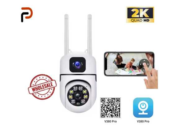 IP Wireless Bulb Shape wall Dual Lens Camera 1080p