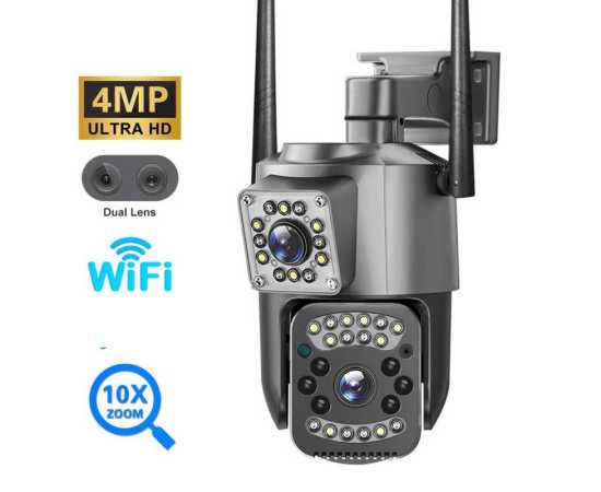 PTZ Camera Lens Wifi Outdoor 4mp Color Night Vision With V380 Pro