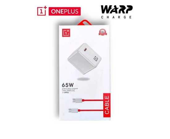 Warp Charger Power Adapter With Type-C for all One Plus Model - 65W