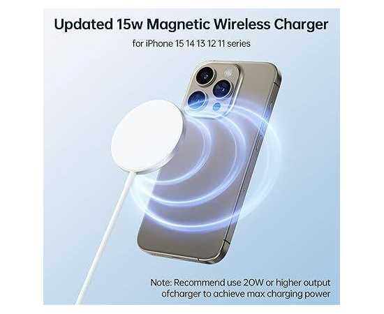 Magnetic Wireless Fast Charger, USB-C for iPhone - 15W