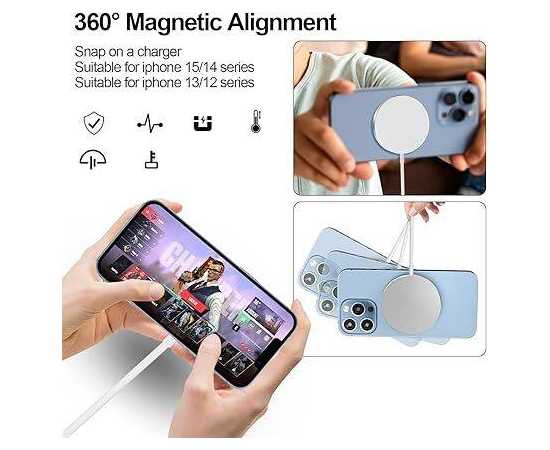 Magnetic Wireless Fast Charger, USB-C for iPhone - 15W