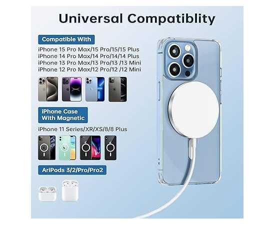 Magnetic Wireless Fast Charger, USB-C for iPhone - 15W