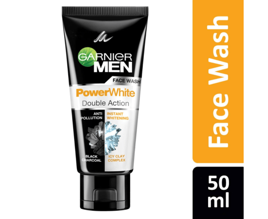 GARNIER MEN POWER WHITE DOUBLE ACTION FACE WASH 50ml