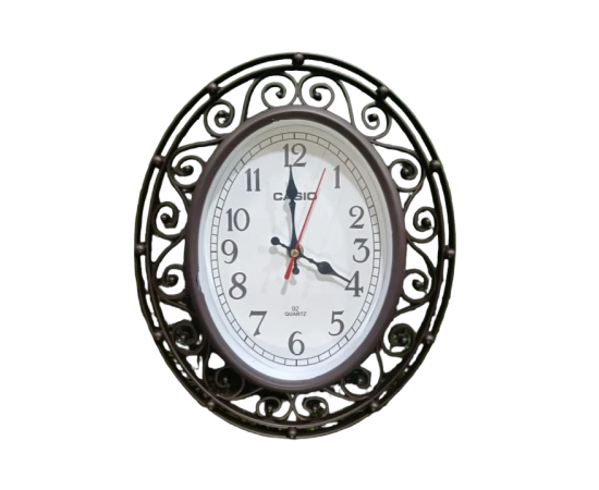 Home Decoration Simple Round Oval Shape Plastic Wall Clock