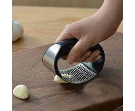 New Garlic Press Rocker, Stainless Steel Garlic Chopper