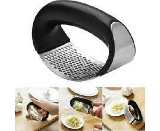 New Garlic Press Rocker, Stainless Steel Garlic Chopper