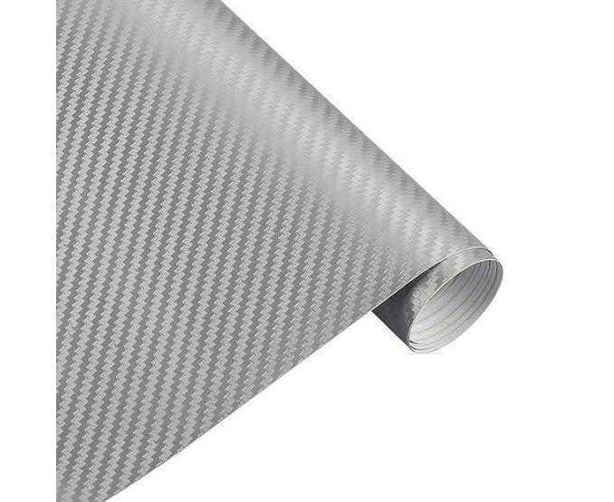 12 X 36 Inches Silver Sticker 3D Carbon Fiber Sticker Paper 3D